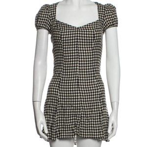REFORMATION Plaid Print Mini Dress
